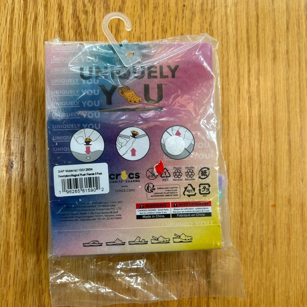 NEW Crocs Jibbitz Magical Plush Friends Charms 5 Pack Unicorn Narwhal Dragon‎